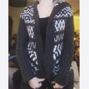 Vintage Aeropostale Cozy Winter Knit Hooded Cardigan Shawl